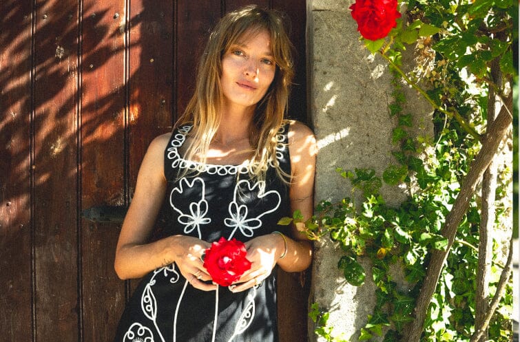 cleobella dresses Nancie Ankle Dress Made of 100% GOTS cotton Ethically handmade in India Bra friendly Fitted front waist with elastic encased at back waistband High neck Lined Pockets Hand wash cold Kelsey Ankle Dress, Bellavista Print
