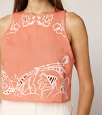 Attina Top | Coral Peach/Ivory Tops Cleobella