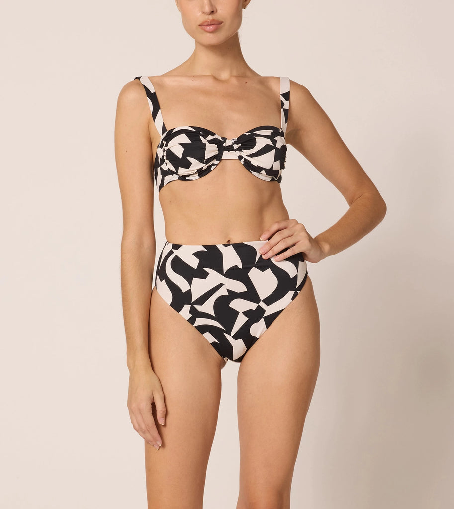 Beckett Top | Osaria Black/White Swim-Top Cleobella