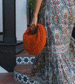 Jem Suede Small Hobo Handbag | Dark Orange Totes Cleobella