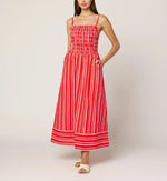 Lacey Ankle Dress | Poppy Red/Ivory Dresses Cleobella