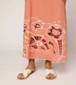 Mila Ankle Dress | Coral Peach/Ivory Dresses Cleobella