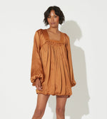 Solene Mini Dress | Bronze Dresses Cleobella | Sustainable fashion | Sustainable Dresses | Fall dresses for wedding guests |