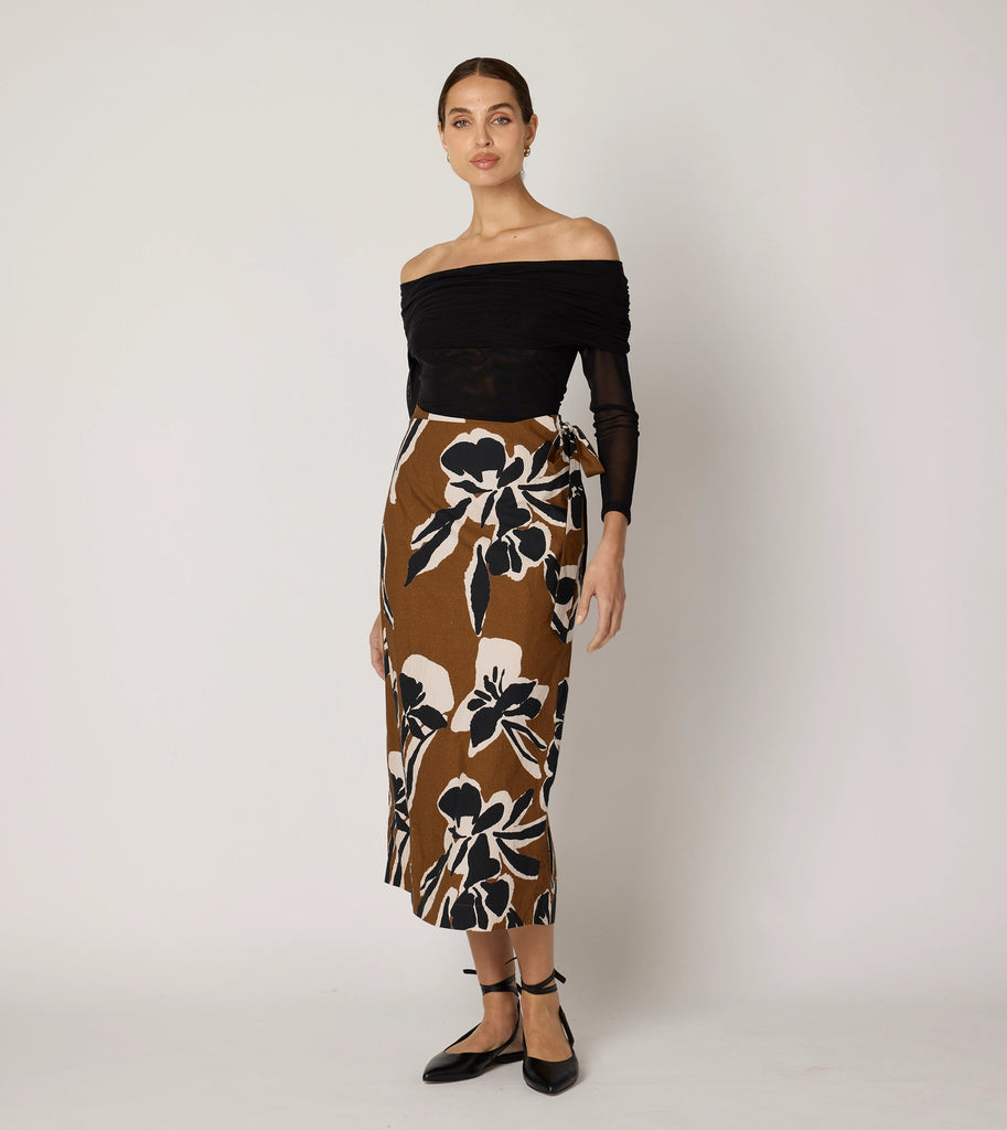 Camilla Midi Skirt | Smoked Clover Bottoms Cleobella 