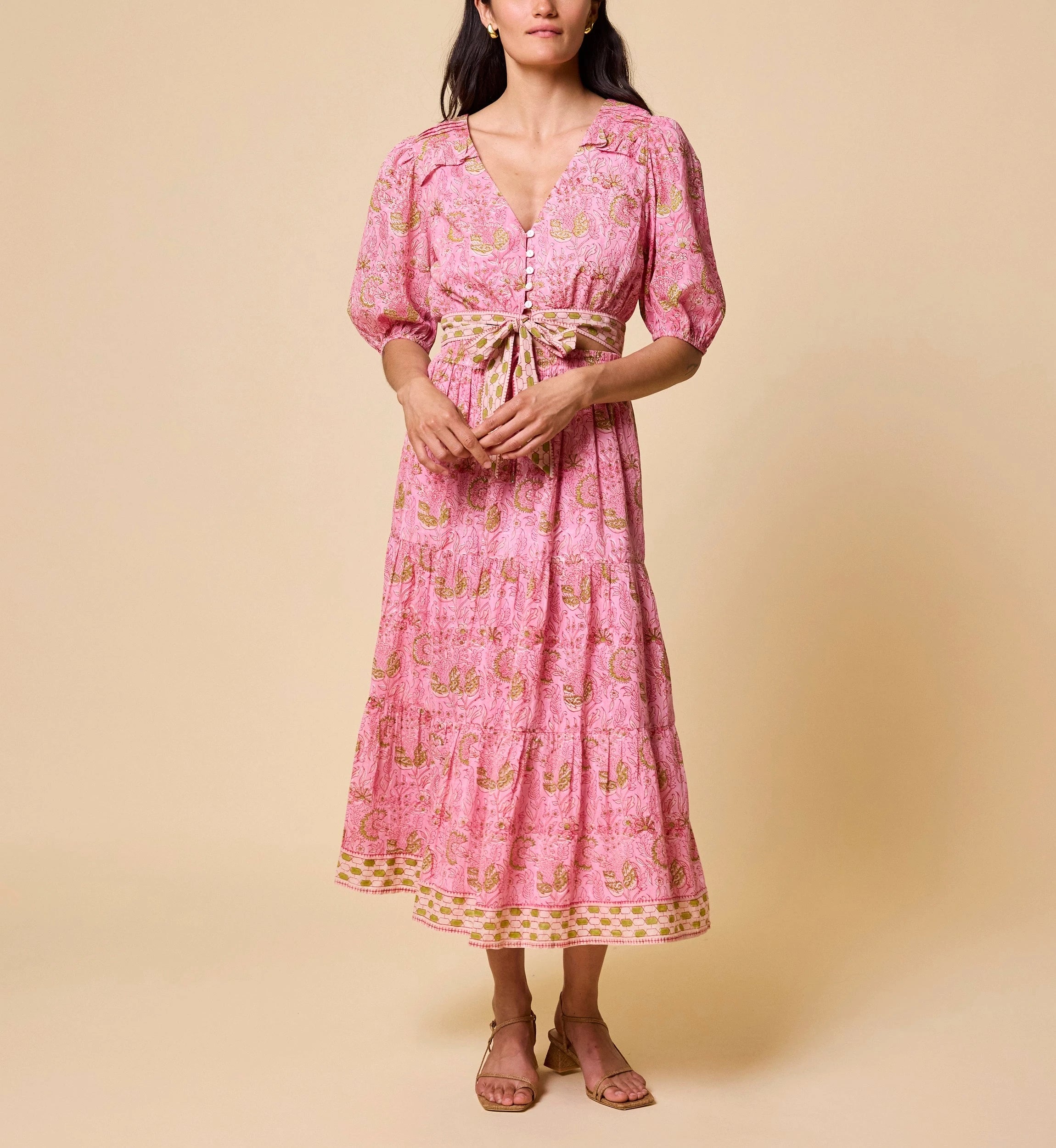 Gakh Holiday限定Cropped PinkPearl pierce Chelsea Ankle Skirt | Wildflower Prism Pink – Cleobella