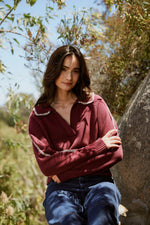 Elly Sweater | Zinfandel / Ivory Tops Cleobella 