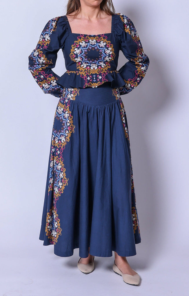 Esmeralda Ankle Skirt | Venezia Blue Bottoms Cleobella 