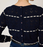 Estrella Sweater | Dark Blue/Ivory Tops Cleobella 