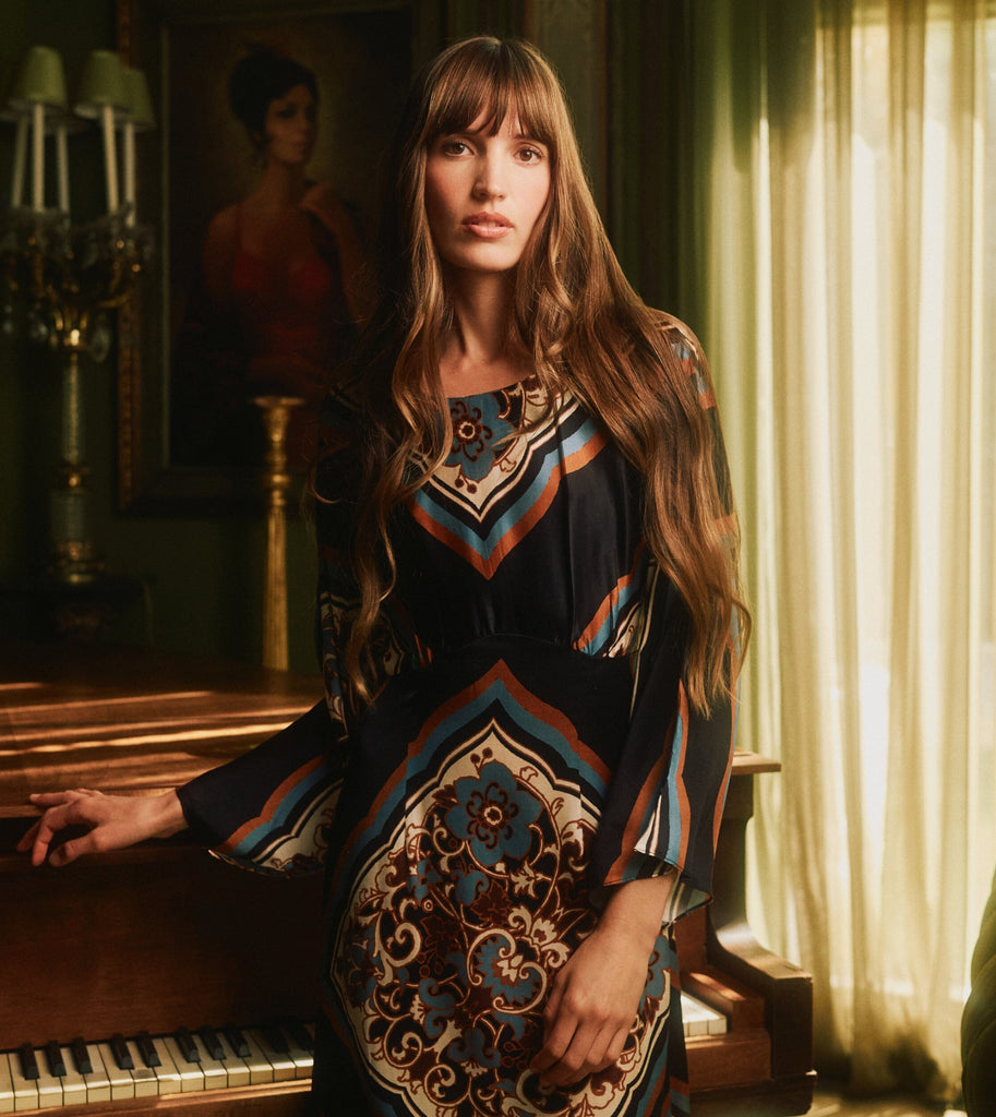 Fawn Ankle Dress | Black Floral Anise Dresses Cleobella 