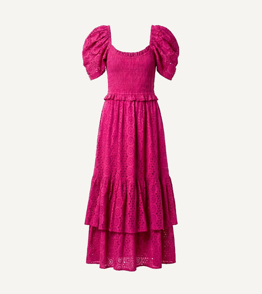 bella puff sleeve maxi dress Cleobella Cleobella x Loverly Grey Fay Maxi Dress | Pink | Size L