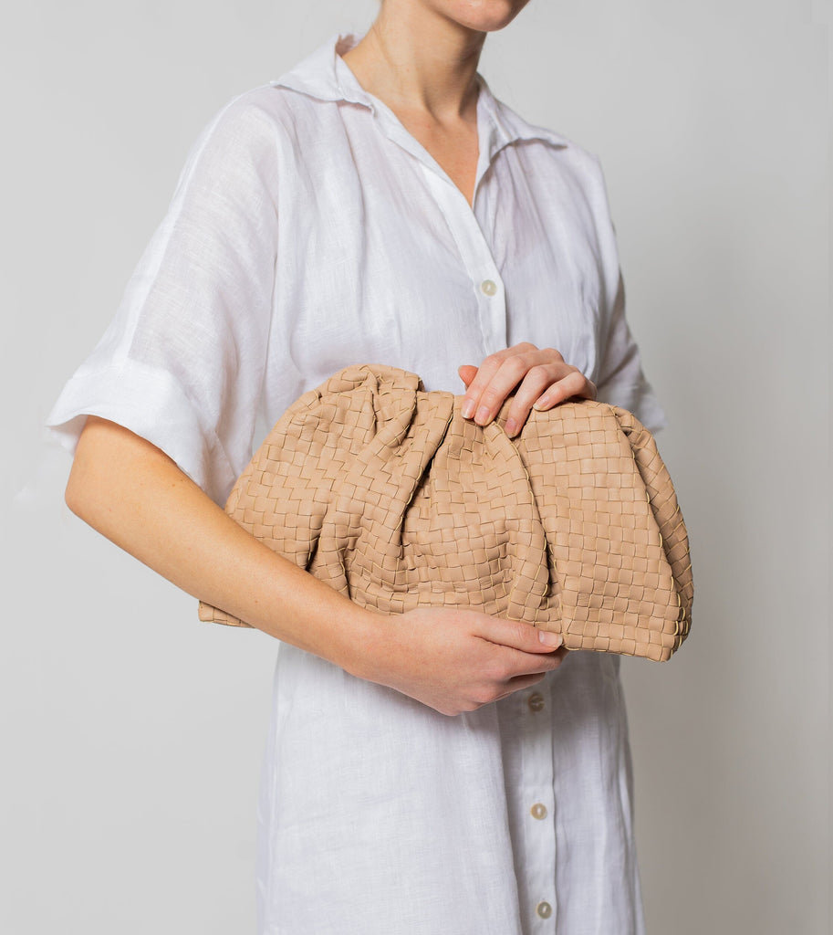Gigi Woven Clutch | Bone Clutches Cleobella 