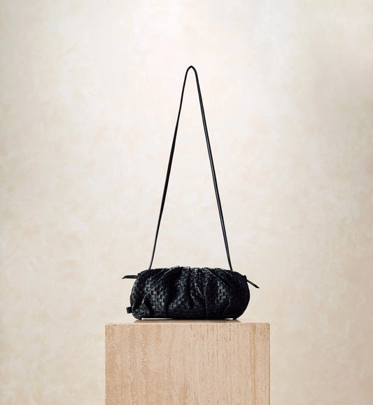 Gigi Woven Crossbody | Black Clutches Cleobella 
