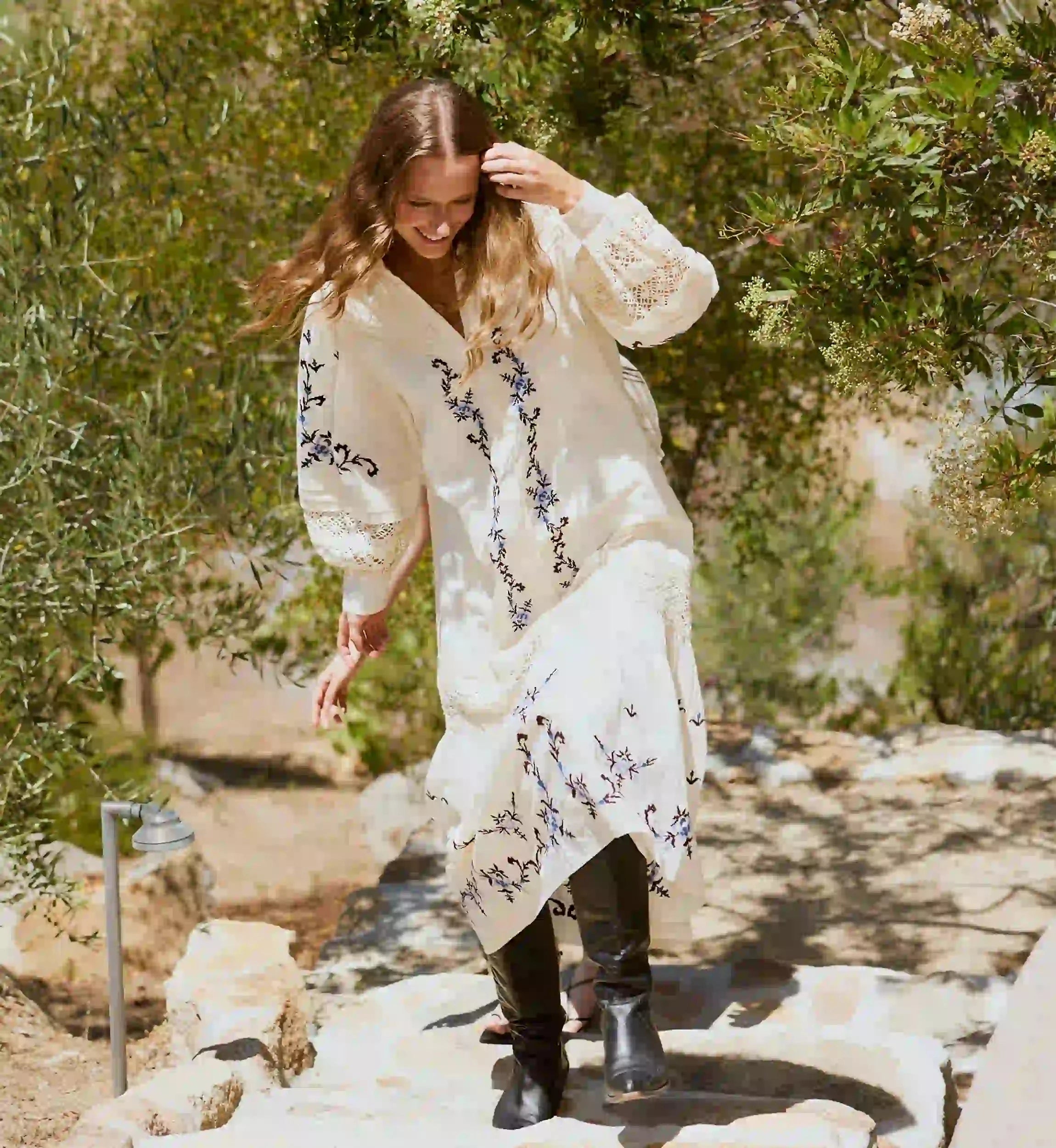 Heidi Midi Dress Ivory – Cleobella