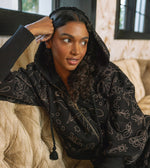 Imogene Quilted Sweatshirt | Black Multi Tops Cleobella 