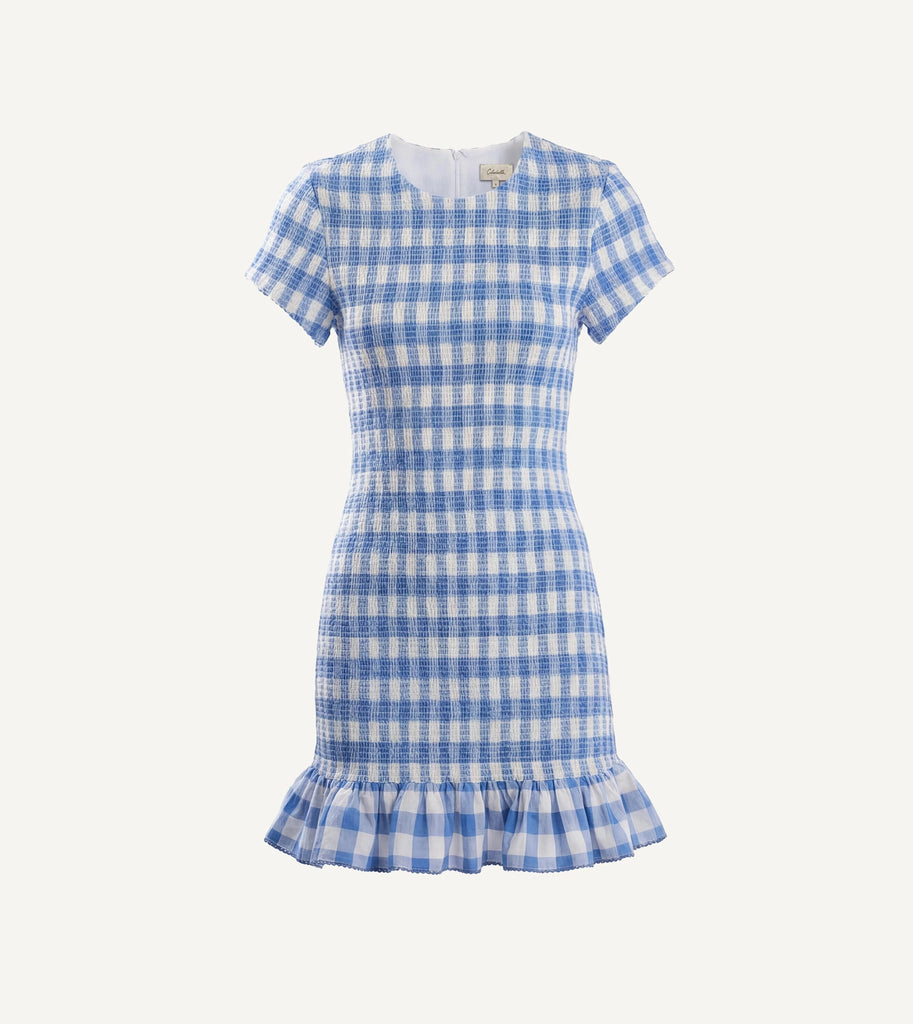 June Mini Dress | Blue Bonnet Gingham Cleobella June Mini Dress | Blue Bonnet Gingham Cleobella