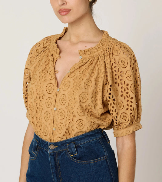 Katieのhattie puff blouse kate-blouse-wheat-tops-