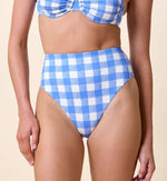 Kimber Bottom | Blue Bonnet Gingham Swim-Bottom Cleobella 