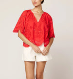 Lulu Blouse | Poppy Red Tops Cleobella 