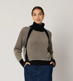 Madison Sweater | Black/Ivory Tops Cleobella 