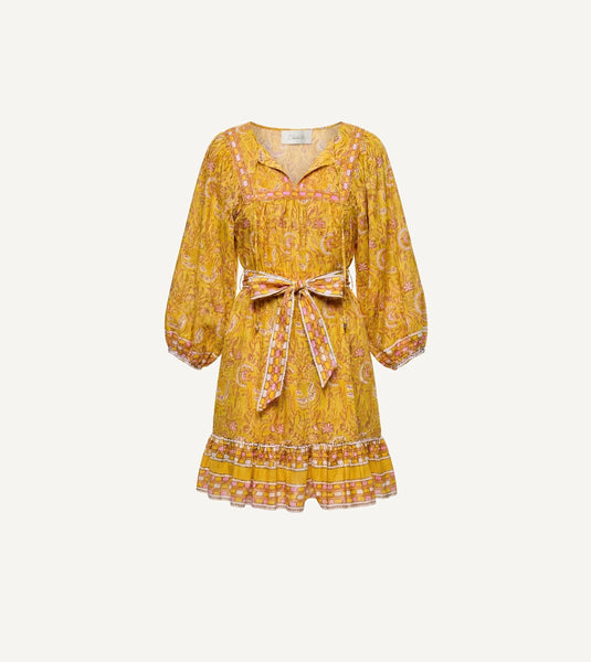 Magdalena Mini Dress | Wildflower Citrus – Cleobella