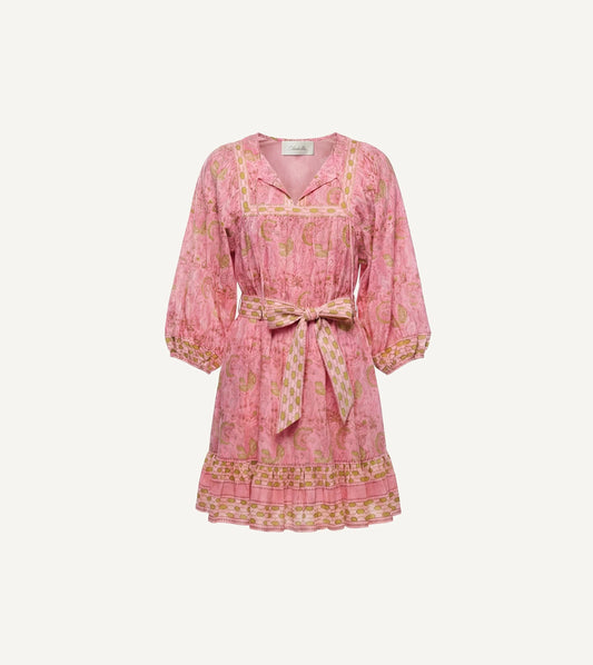 Magdalena Mini Dress | Wildflower Prism Pink Dresses Cleobella 