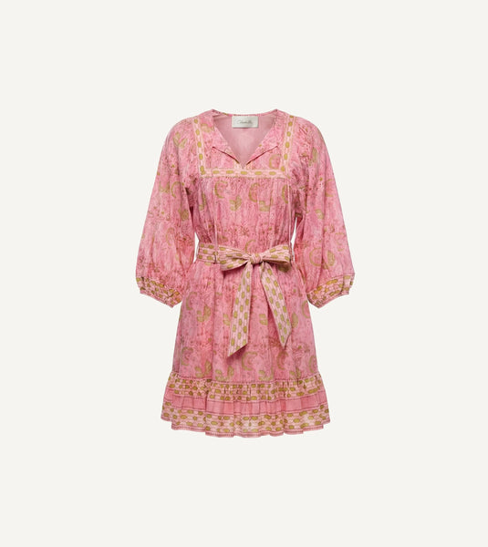 Magdalena Mini Dress | Wildflower Prism Pink – Cleobella