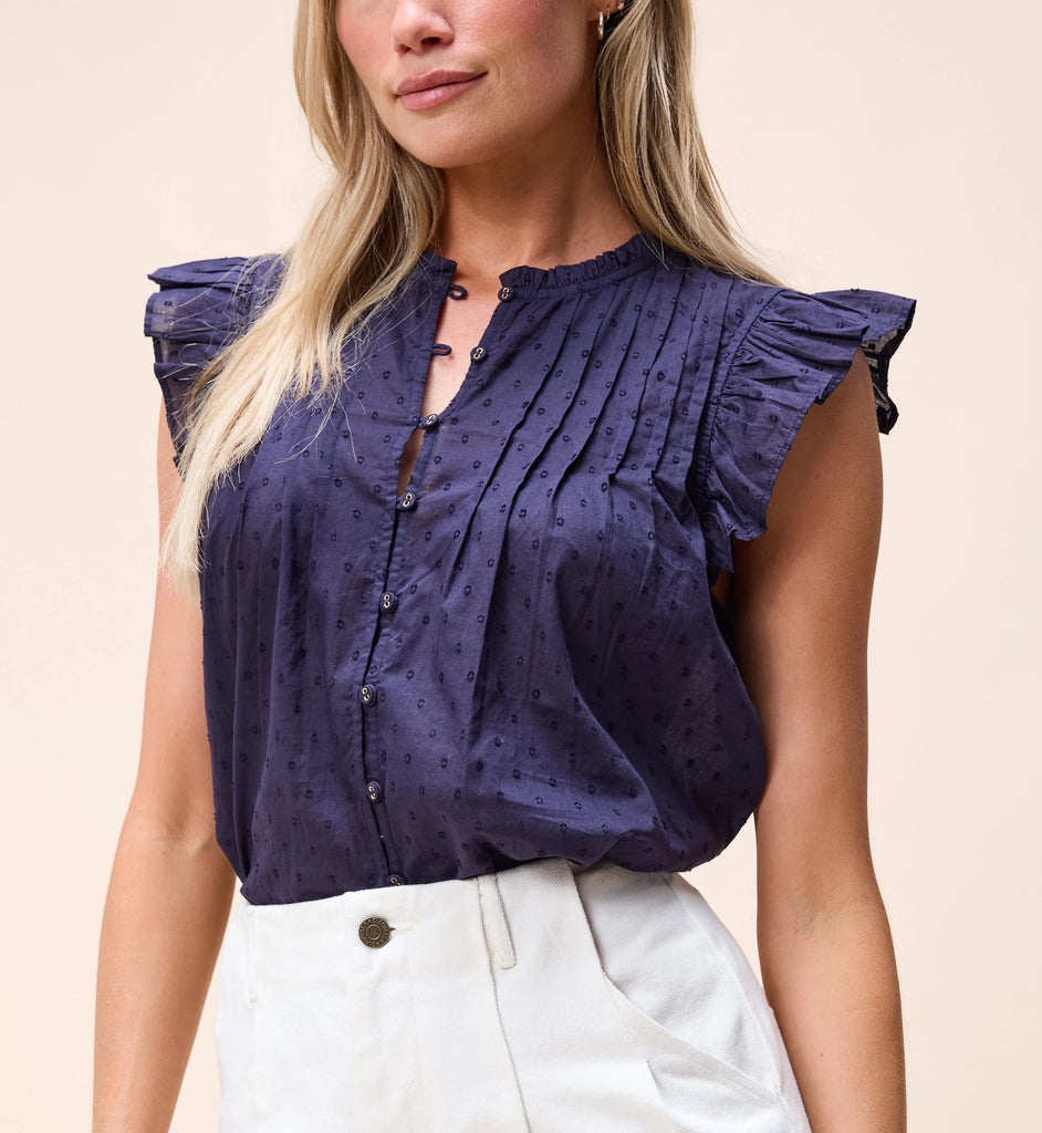 Maritza Blouse | Navy Tops Cleobella 