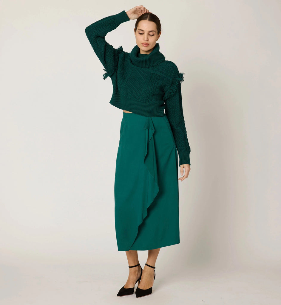 Regina Midi Skirt | Forest Green Bottoms Cleobella 
