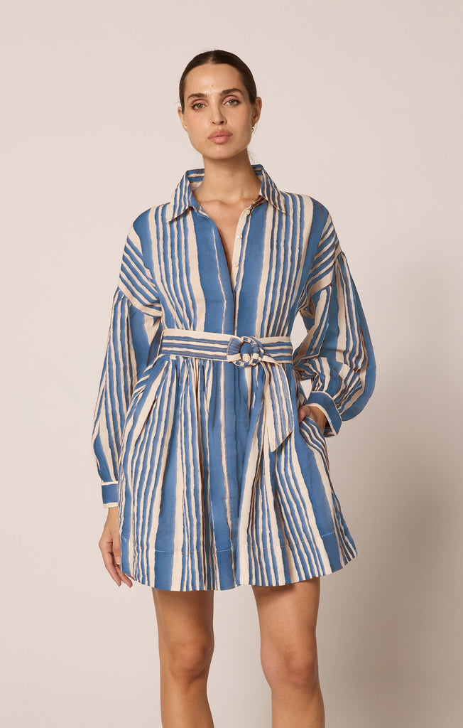 Tiana Mini Dress | Vecchio Stripe Blue Dresses Cleobella 