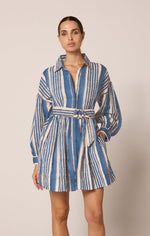 Tiana Mini Dress | Vecchio Stripe Blue Dresses Cleobella 