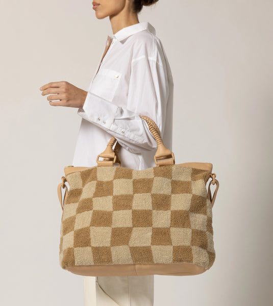 Brown sale checkered bag