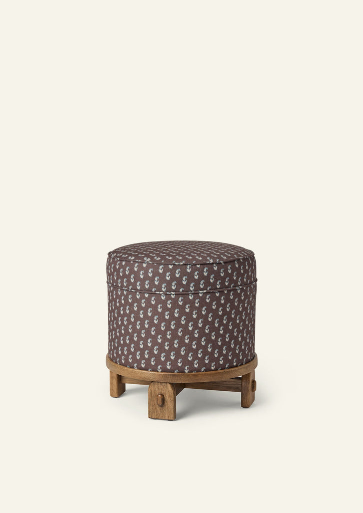 Yara Pouf in Cocoa Floral Stump Hati Home 