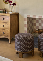 Yara Pouf in Cocoa Floral Stump Hati Home 
