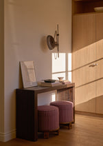 Yara Pouf in Oxblood Stripes Stump Hati Home 