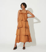 Dasha Midi Dress | Bronze Dresses Cleobella | Sustainable fashion | Sustainable Dresses | Fall dresses for wedding guests |