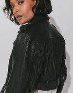 Fringe Leather Jacket | Black Jackets Cleobella 