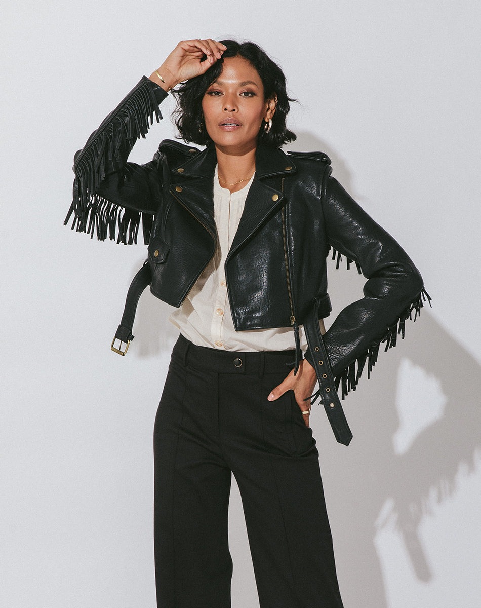 Shop the Fringe Leather Jacket | Cleobella