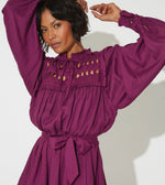 Musette Mini Dress | Aubergine Dresses Cleobella | Sustainable fashion | Sustainable Dresses | Ethical Clothing |