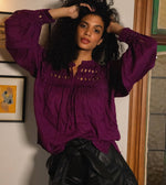 Sabella Blouse | Aubergine Tops Cleobella | blouses for women | pattern blouse | floral blouse |