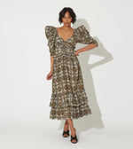 Vicenza Midi Dress | Retro Tile Dresses Cleobella | Sustainable fashion | fall dresses for women | fall wedding guest dresses |